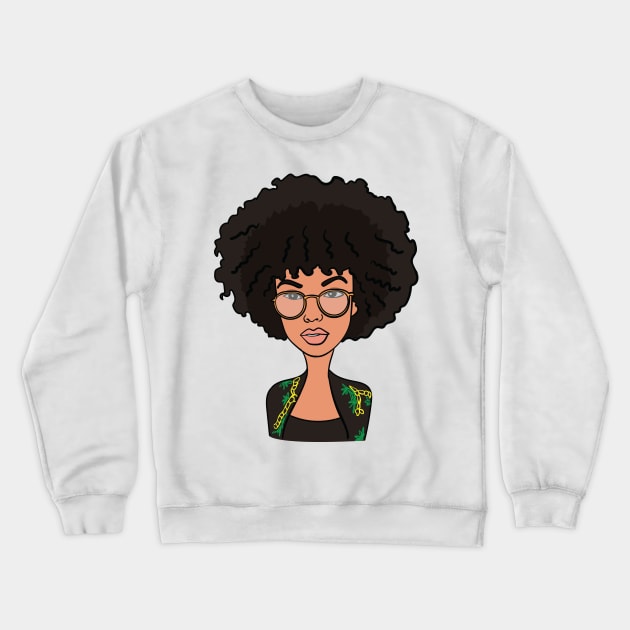 Nerdy Black Girl Crewneck Sweatshirt by NaturallyBlack